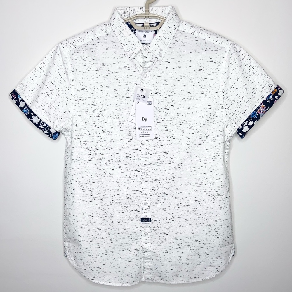 [Ricky Singh Denim & Flower] Men’s Short Sleeve Button Down Shirt